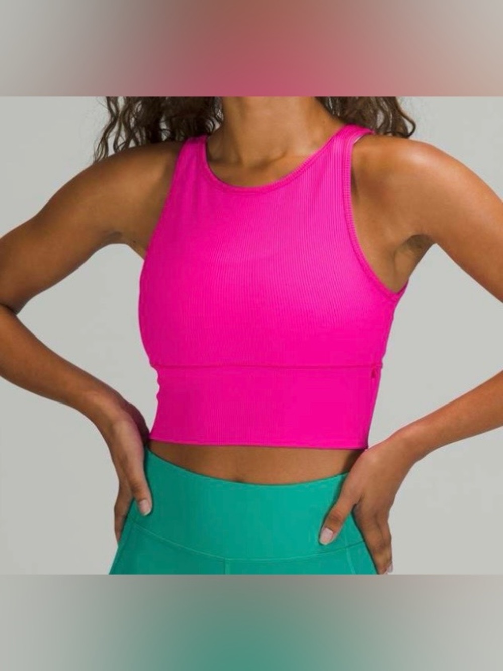Lululemon Women’s Power Pivot Tank Top Rib Pink Size 2